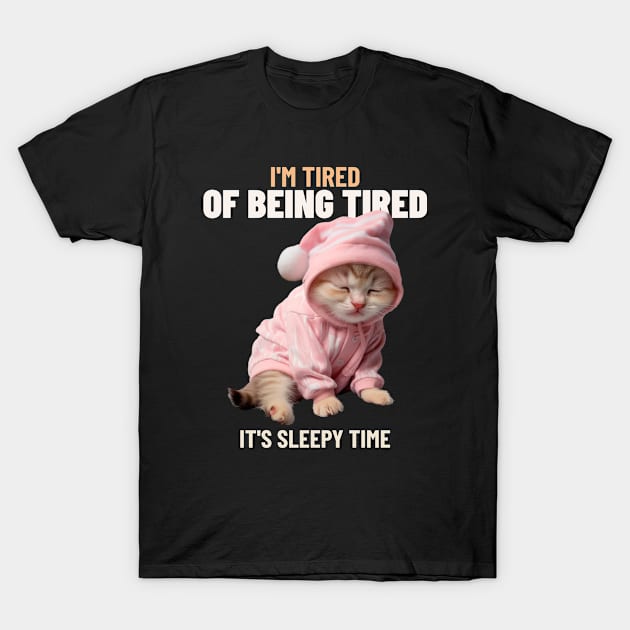 Cute Sleepy Kitten T-Shirt by Tip Top Tee's